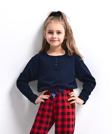 Alternative view of Piżama dziewczęca Sensis Bonnie długa Christmas granatowy