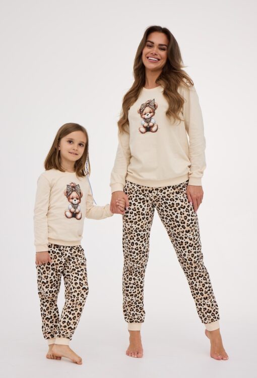 Piżama damska Cornette 671/429 Panther długa bawełniana beżowy - obrazek 4