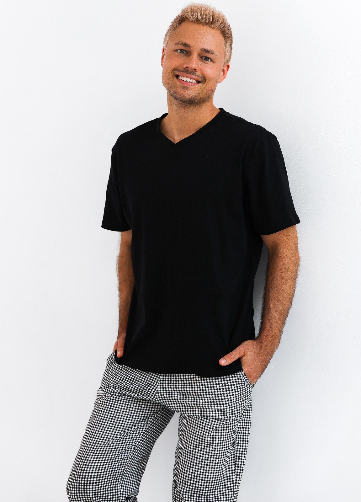 Piżama męska Sensis Pedro bawełniana czarny - obrazek 2