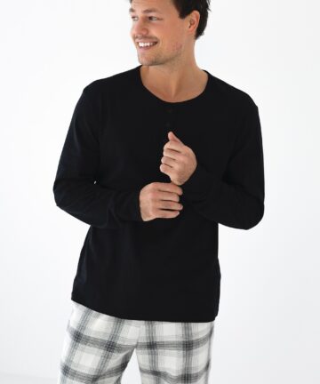 Alternative view of Piżama męska Sensis Charles długa Christmas czarny-kratka