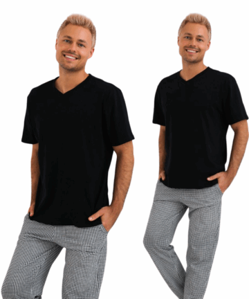 Piżama męska Sensis Pedro bawełniana czarny