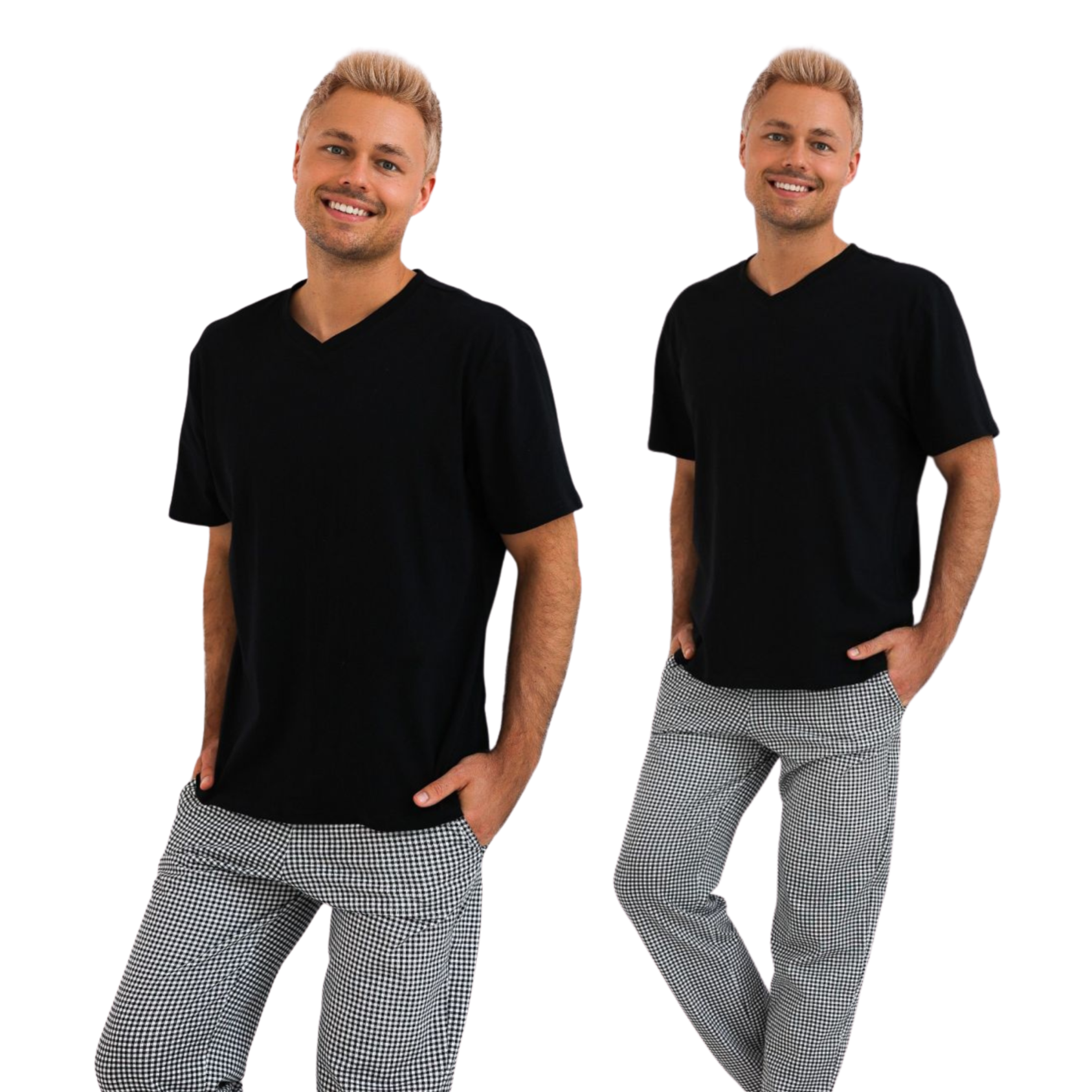 Piżama męska Sensis Pedro bawełniana czarny