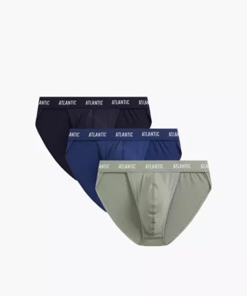 3-PACK Slipy męskie tanga 3MP-1576-GRA/NIEC/KHAJ WYPRZEDAŻ