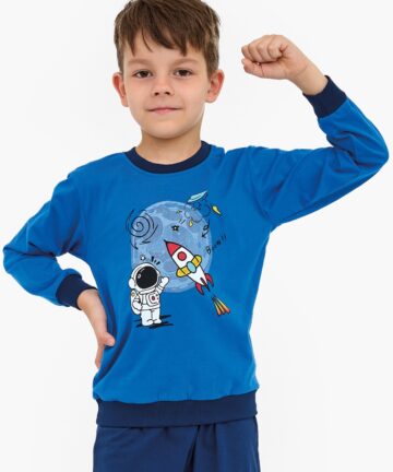 Alternative view of Piżama chłopięca Cornette 593/176 Galaxy 86-128 granatowy