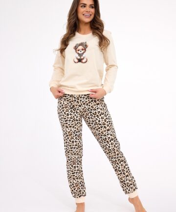 Alternative view of Piżama damska Cornette 671/429 Panther długa bawełniana beżowy