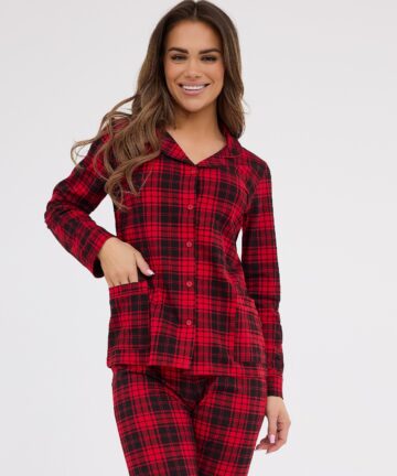 Alternative view of Piżama damska Cornette 482/423 Tracy Christmas długa rozpinana czerwony