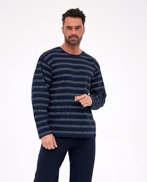 Piżama męska Cornette Various 138/55 długa granatowy - obrazek 2