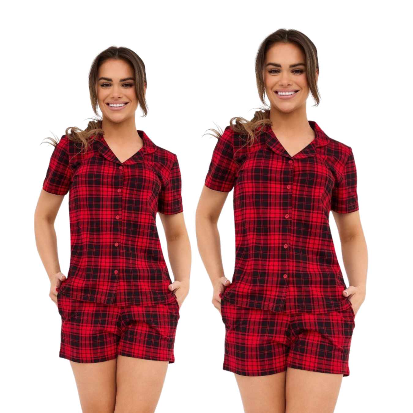 Piżama damska Cornette 346/424 Tracy 2 Christmas rozpinana czerwony