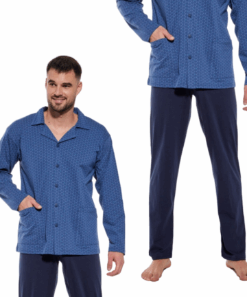 Piżama męska Cornette 114/66 bawełniana długa jeans