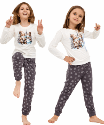 Piżama dziewczęca Cornette Young Girl 978/190 Friends ecru