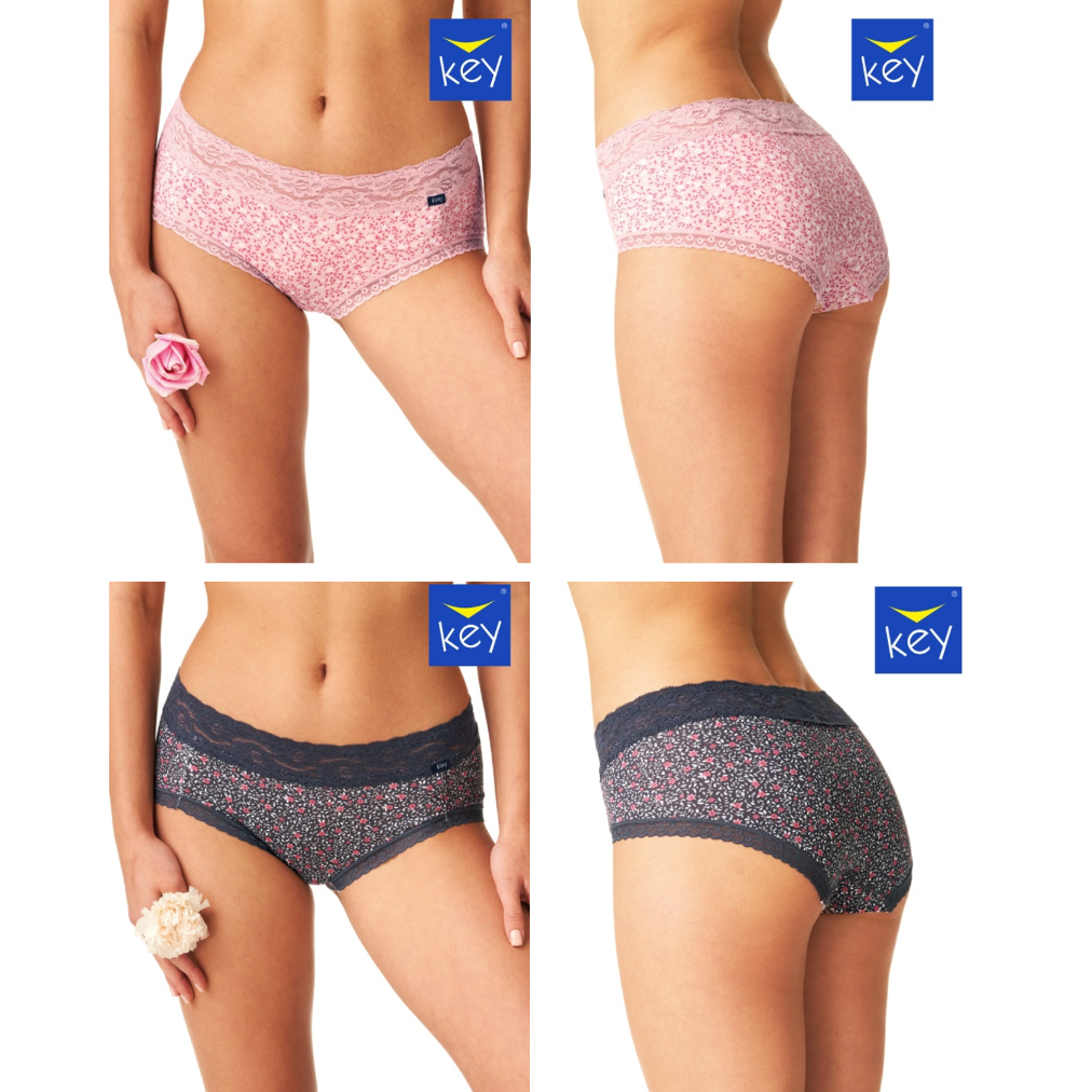 2-PACK Figi damskie KEY LPC-640 B24 mix kolorów bawełniane WYPRZEDAŻ