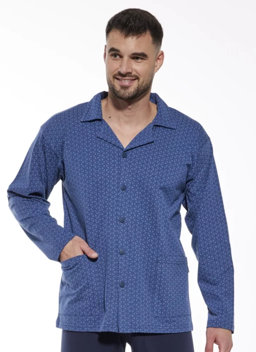 Piżama męska Cornette 114/66 bawełniana długa jeans - obrazek 3