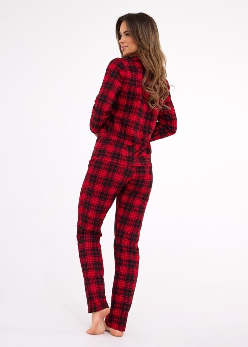 Piżama damska Cornette 482/423 Tracy Christmas długa rozpinana czerwony - obrazek 3