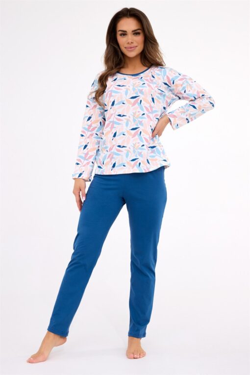 Piżama damska Cornette 392/451 Amelia różowa długa bawełna - obrazek 4