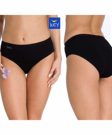 2-PACK Figi damskie KEY LPC-010 czarne bawełniane WYPRZEDAŻ