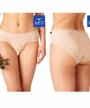 2-PACK Figi damskie KEY LPC-142 beżowe bawełniane WYPRZEDAŻ