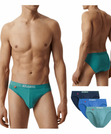 3-PACK slipy męskie Atlantic Sport bawełniane 3MP-094-NIE/NIEC/ZIEJ WYPRZEDAŻ