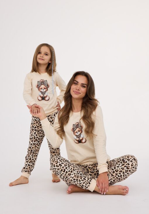 Piżama damska Cornette 671/429 Panther długa bawełniana beżowy - obrazek 5