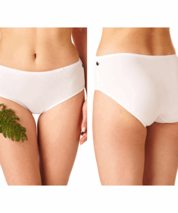 2-PACK Figi damskie KEY LPC-110 bawełniane białe WYPRZEDAŻ