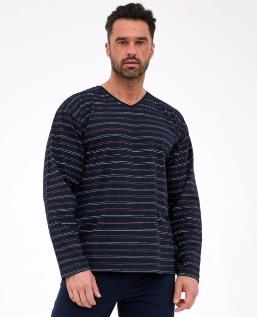 Piżama męska Cornette Various 139/45 długa granatowy - obrazek 2