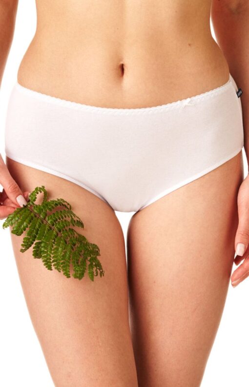 2-PACK Figi damskie KEY LPC-110 bawełniane białe WYPRZEDAŻ - obrazek 2